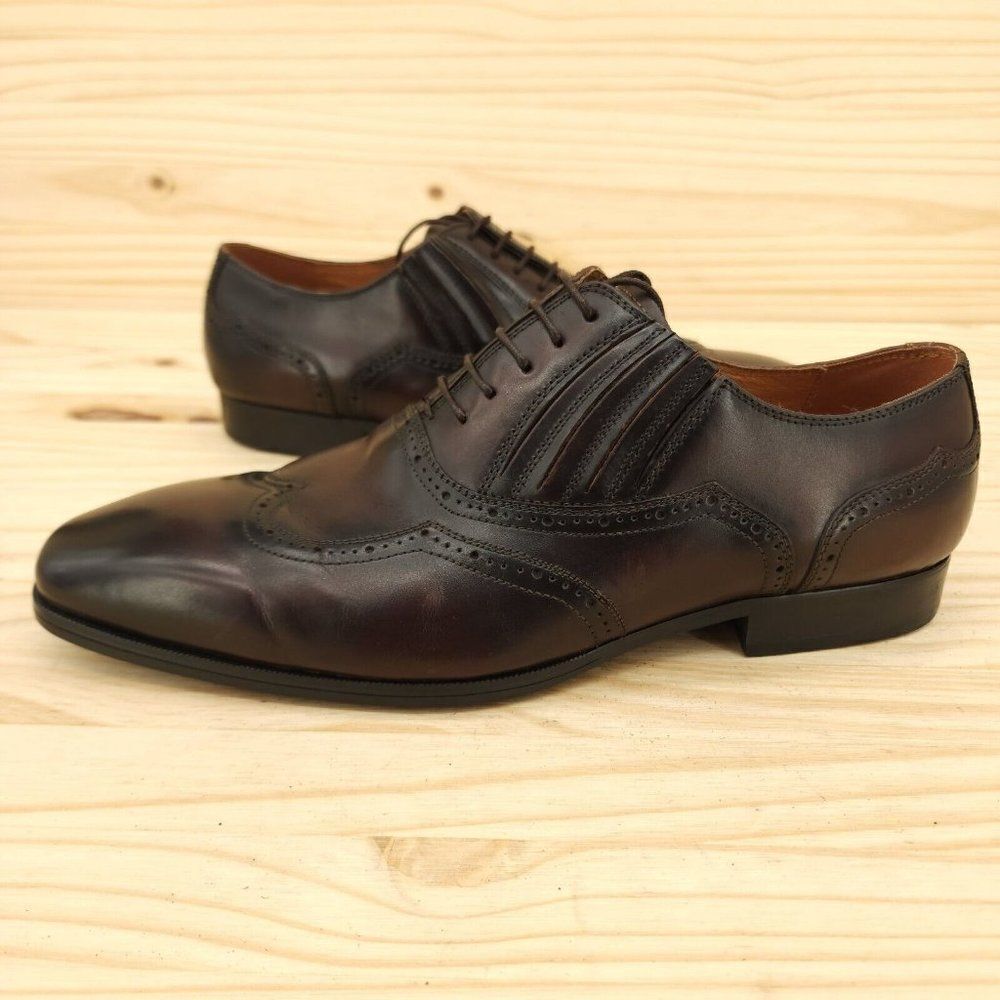 Steve Madden Men's Oxfords Sz 11 M Brown Leather Chisel Toe Dress Shoes